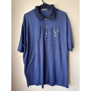 Vintage Roger Maris Celebrity Golf Yankees Navy Striped Polo Shirt Men’s Size XL
